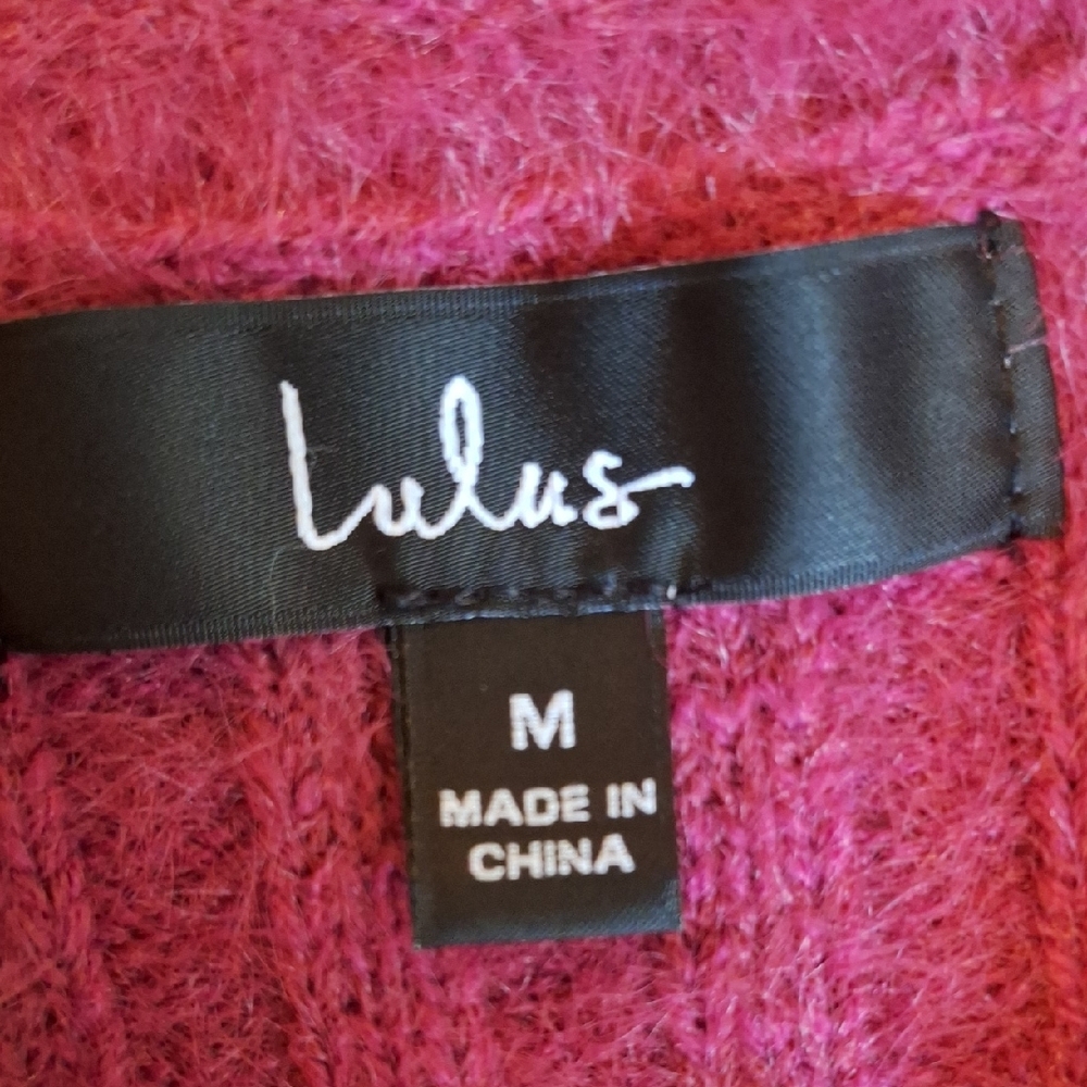 🔥 3 for $25 SALE Lulu's Raspberry 2 pc. Ribbed Sweater Set. NWOT Size Medium - Picture 9 of 11